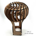 Große Heißluftballon-Lampe aus Holz mit 60-mm-USB-LED im Korb