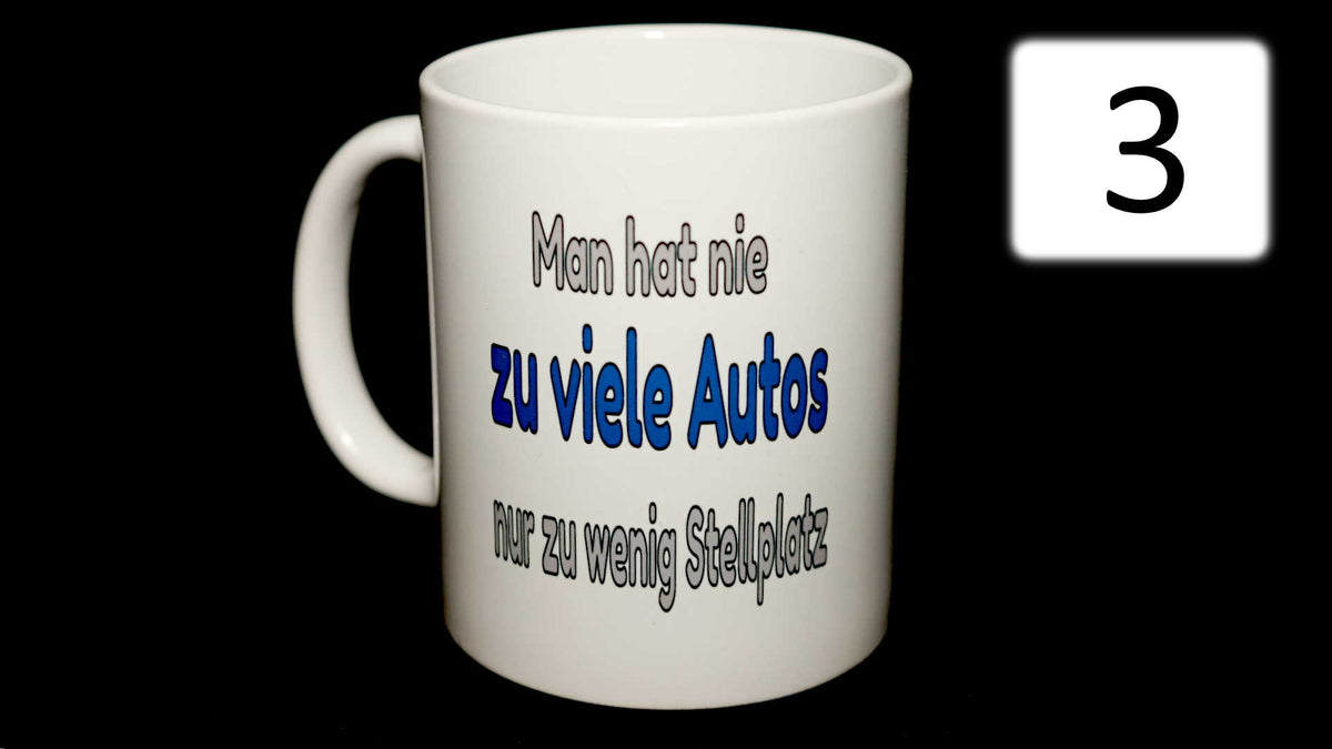 Spruch 3: Man hat nie zu viele Autos, nur zu wenig Stellplatz