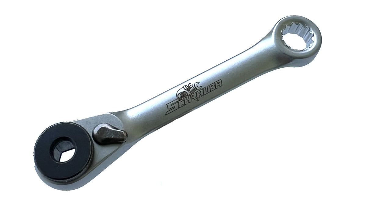 Mini-Bit-Ratsche 1/4 Zoll mit 8-mm-Ringschlüssel, Schrauba