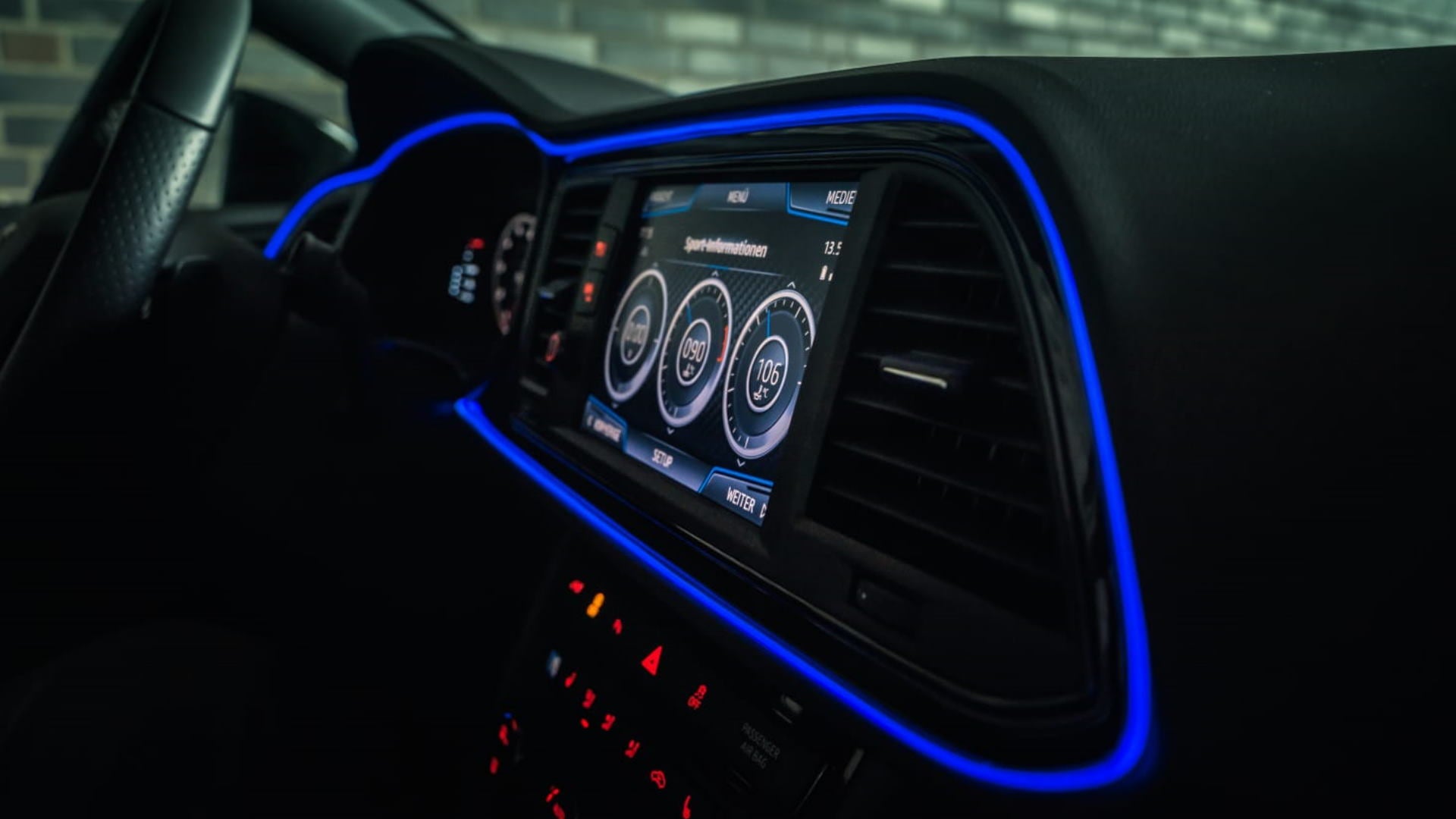 Ambiente Beleuchtung für Armaturenbrett passend für Seat Leon 5F