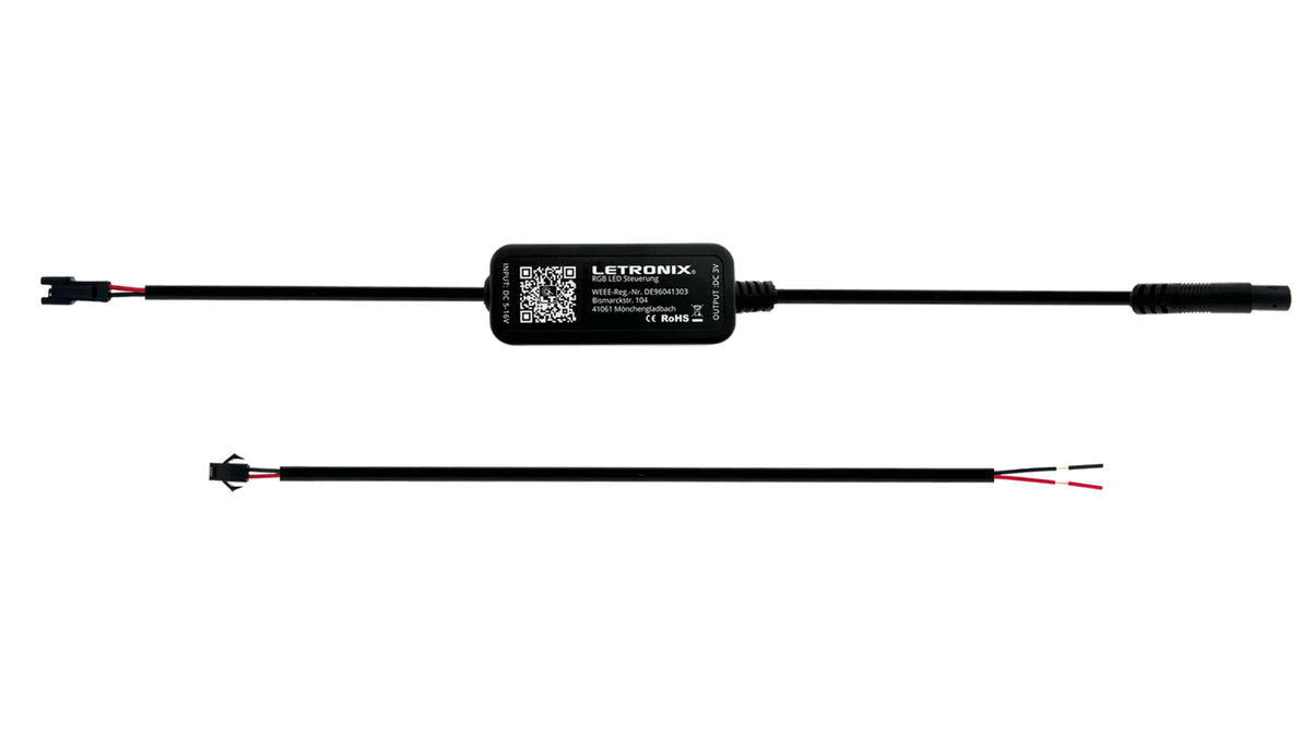 RGB LED Controller mit App- und Funksteuerung und Anschlusskabel