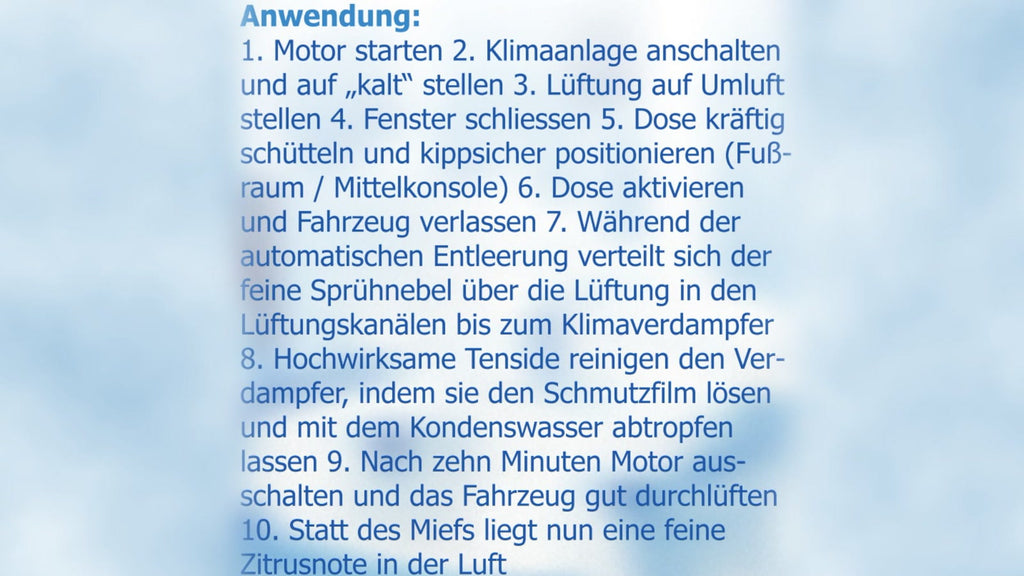 Schrauba Klima BOOST, Anwendungshinweise in 10 Schritten