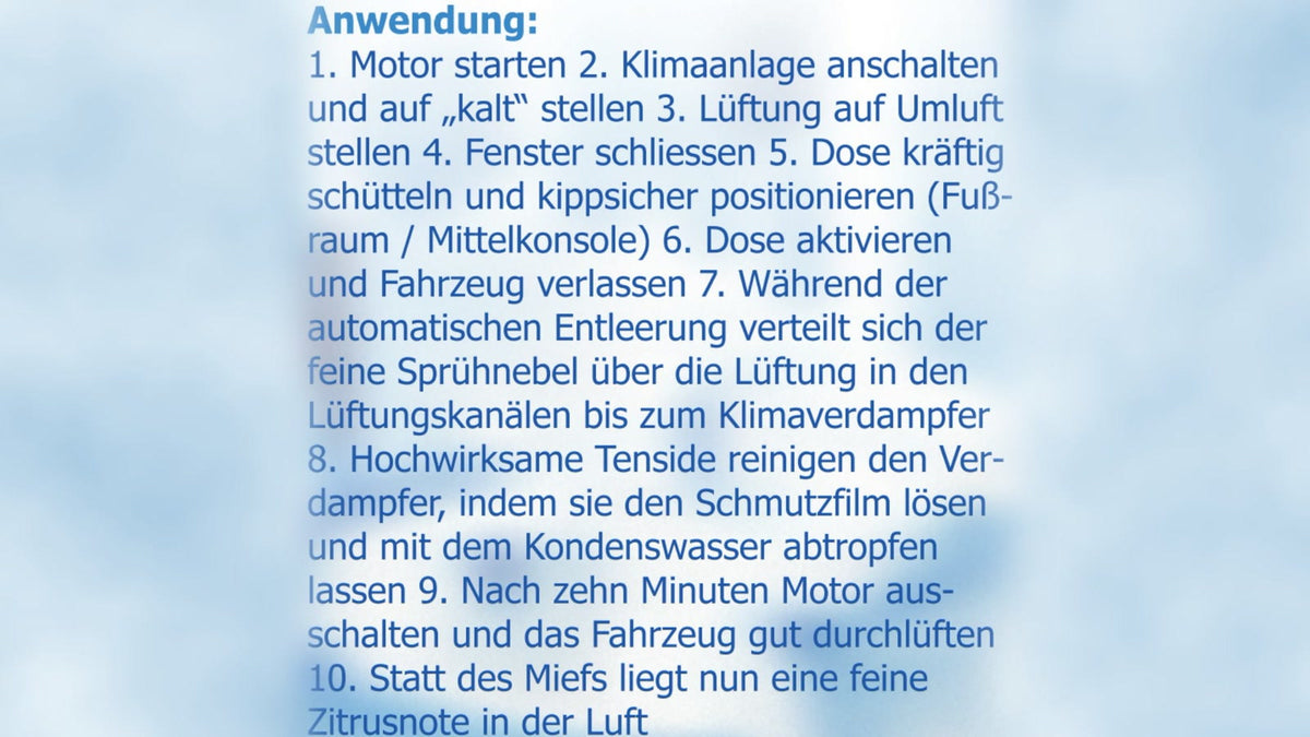 Schrauba Klima BOOST, Anwendungshinweise in 10 Schritten