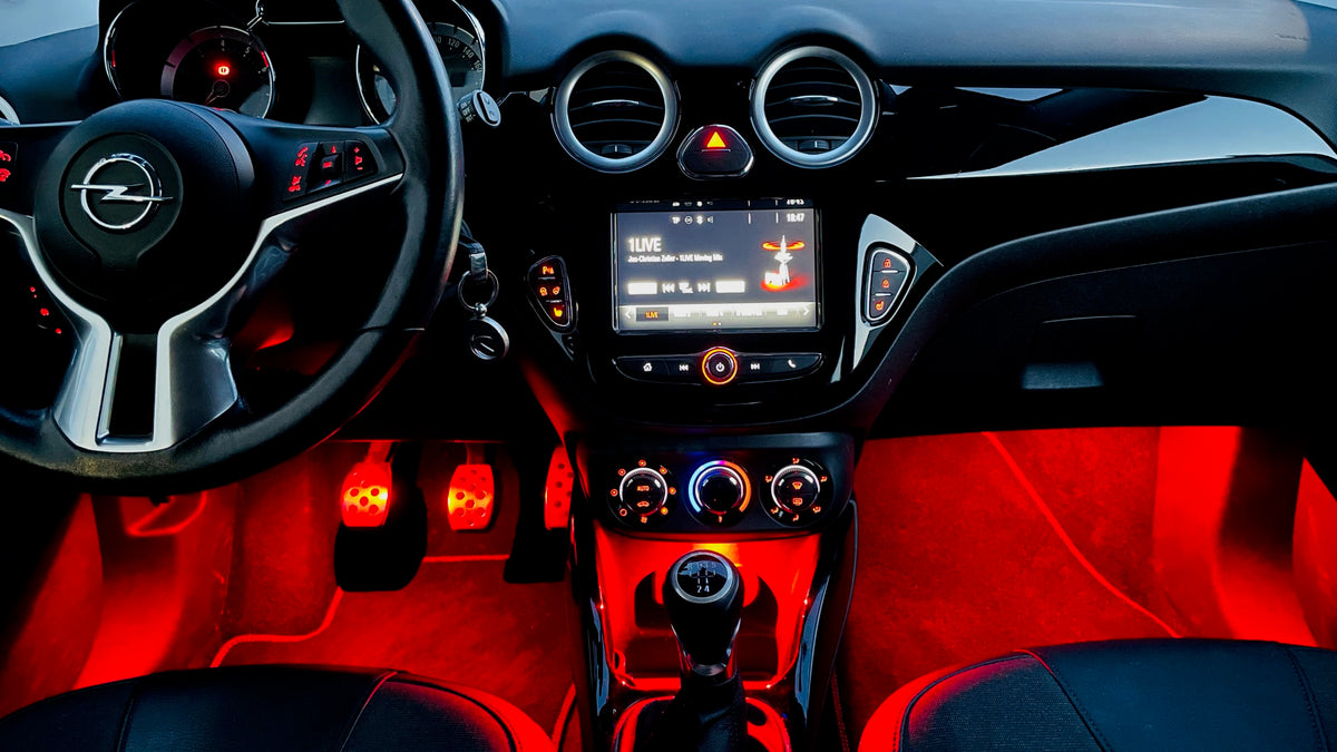 Fußraumbeleuchtung Ultra hell rot im Opel