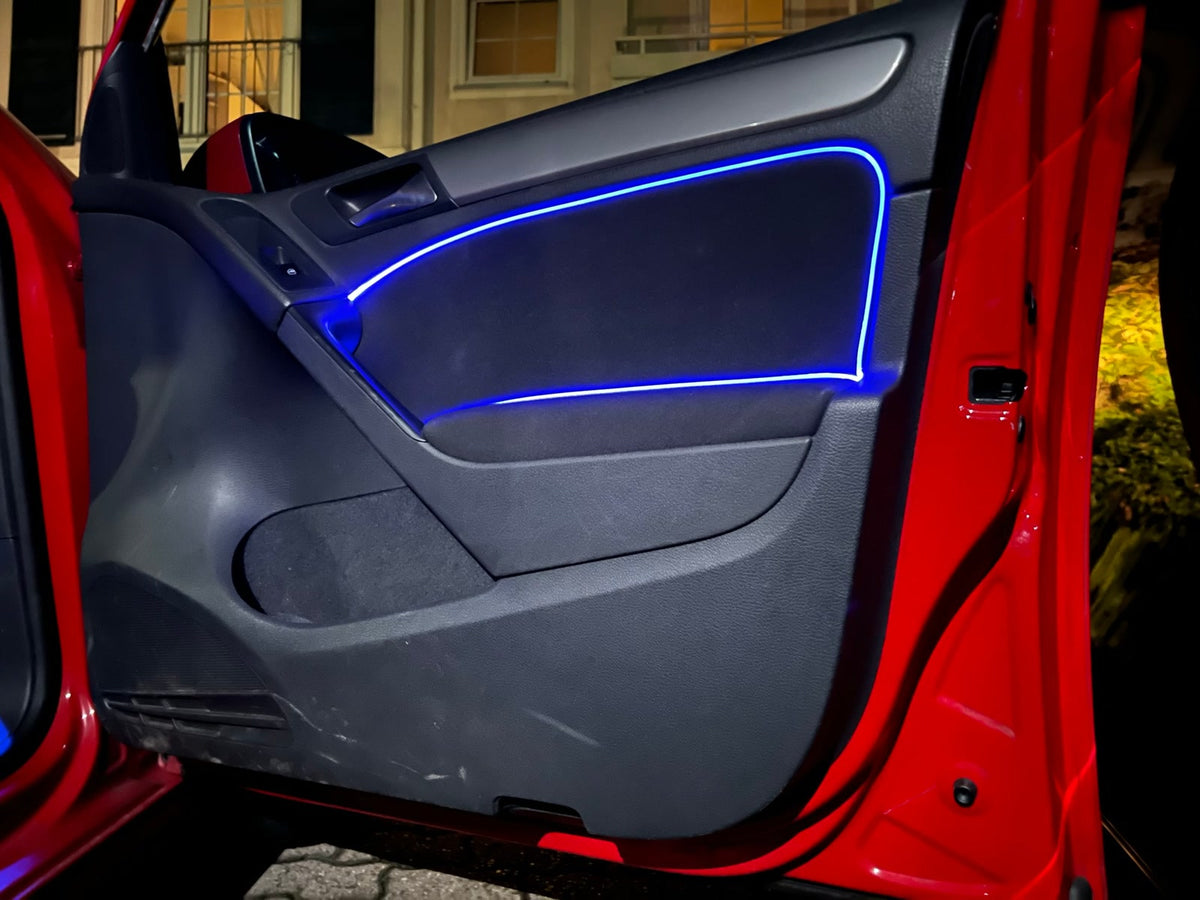 Ambientelicht für die Türen vorne mit doppeltem Lichtleiter, Golf6, Fahrerseite